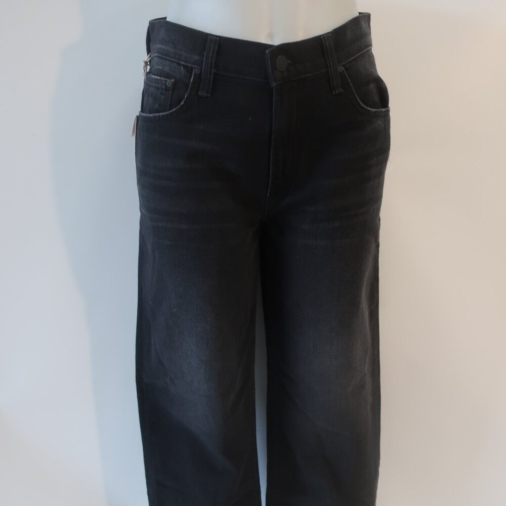NWT Womens Mother Black Magic (Item- 9) The Spinner Zip Sneak Wide Leg Jeans 27 - Picture 4 of 16